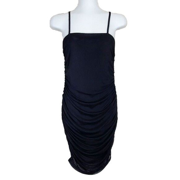 Nasty Gal Dresses & Skirts - Nasty Gal Dress Womens 6 Black Ruched Sides Mesh Mini Wiggle Bodycon